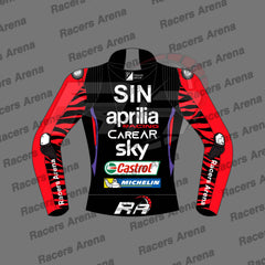 Aleix Espargaro Aprilia MotoGP 2023 Motorcycle Leather Racing Jacket Back