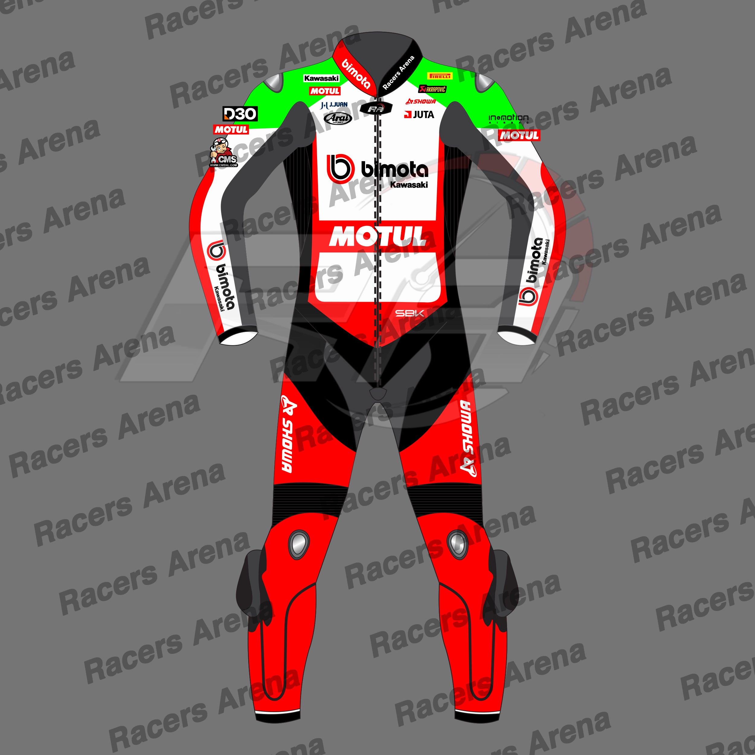 Alex Lowes Kawasaki WSBK 2026 Motorcycle Leather Race Suit Front
