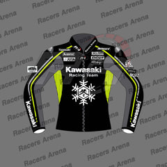 Alex Lowes Kawasaki Winter Test 2023 Motorcycle Leather Race Jacket Front