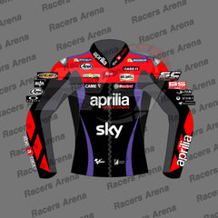 Maverick Vinales Aprilia 2024 MOTOGP Motorcycle Leather Race Jacket Front