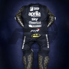 Maverick Vinales Aprilia Winter Test 2024 Motorcycle Leather Racing Suit Original Back