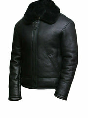 Men’s B3 Sheepskin Shearling Aviator Bomber Jacket – Fur-Lined Pilot Coat