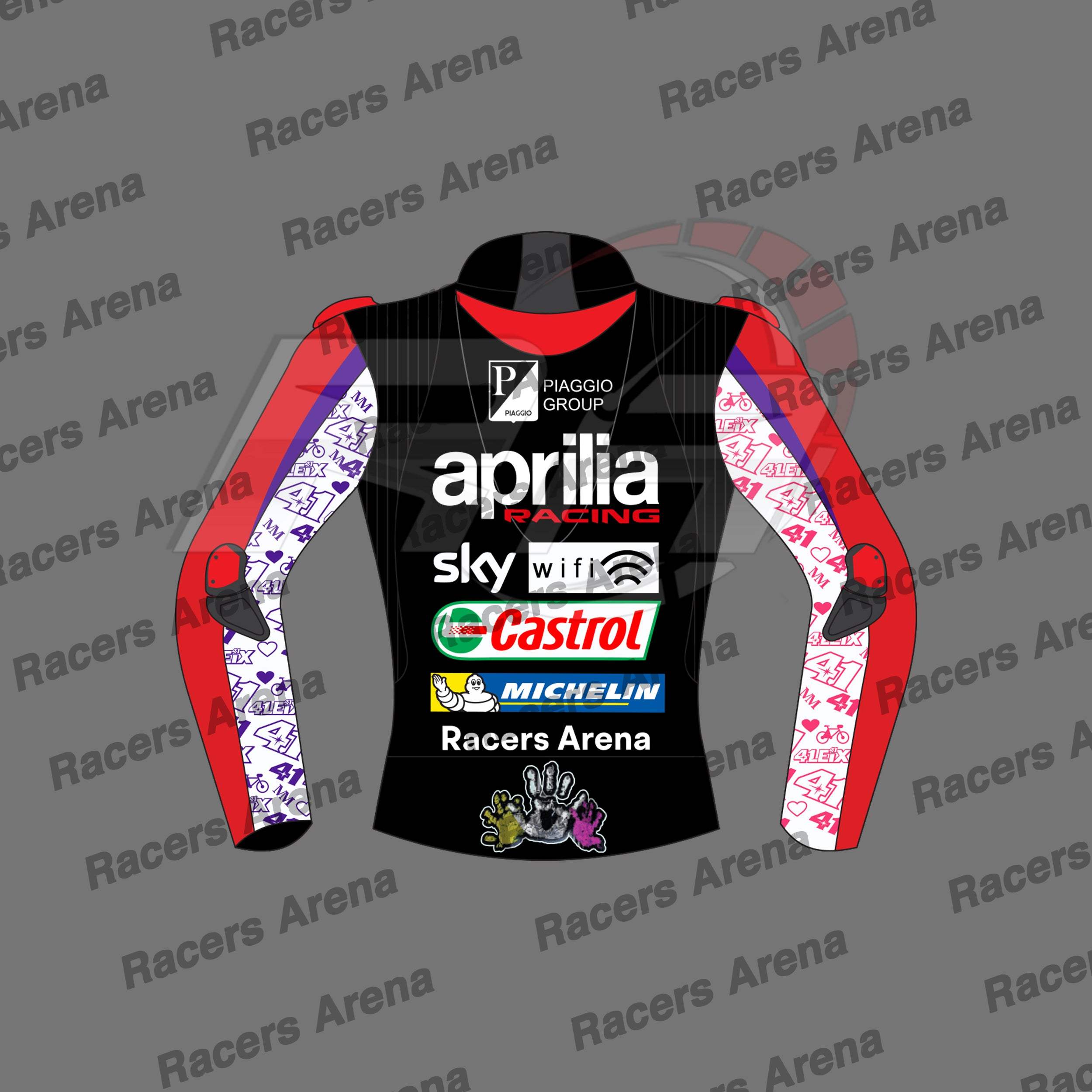 Aleix Espargaro Aprilia MotoGP 2022 Motorcycle Leather Racing Jacket Back