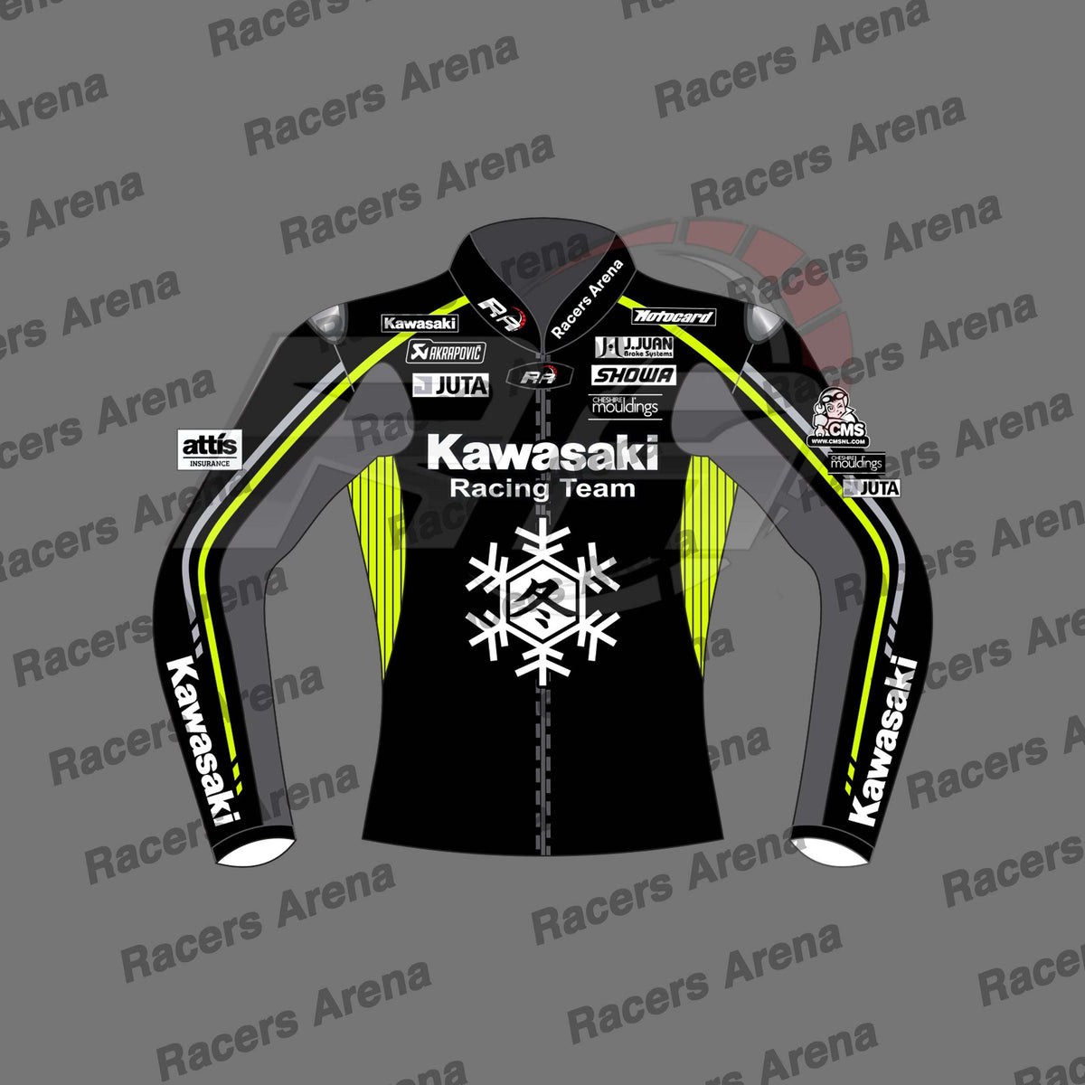 Alex Lowes Kawasaki Winter Test 2023 Motorcycle Leather Race Jacket Front