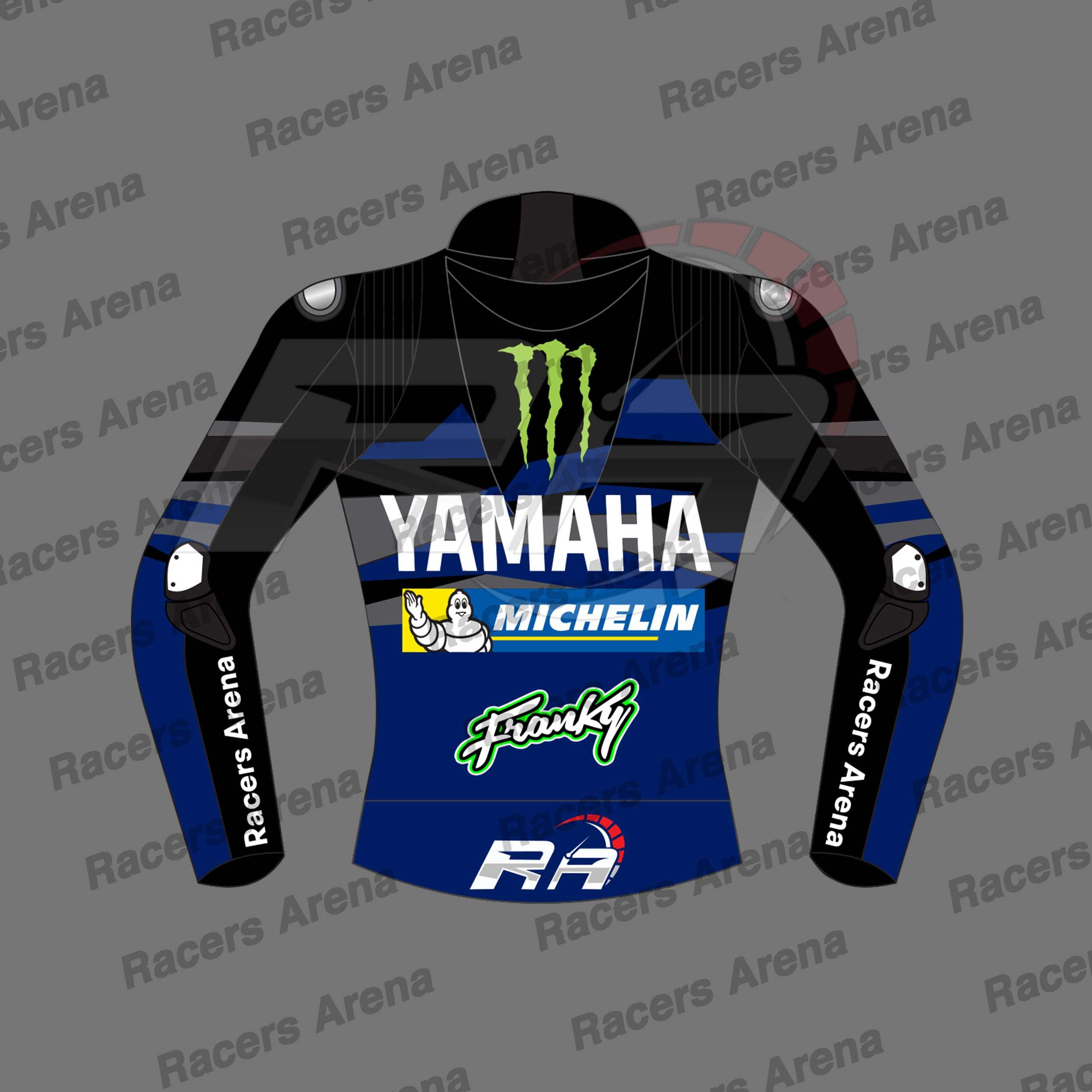 Franco Morbidelli Monster Energy MotoGP 2023 Motorcycle Leather Race Jacket Back