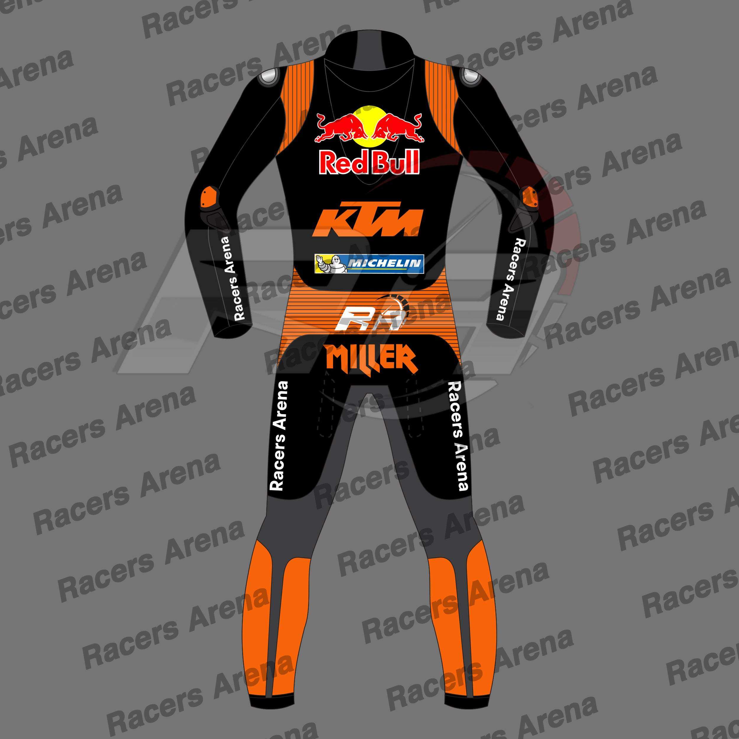 Jack Miller KTM Red Bull MOTOGP 2024 Motorbike Leather Race Suit Back