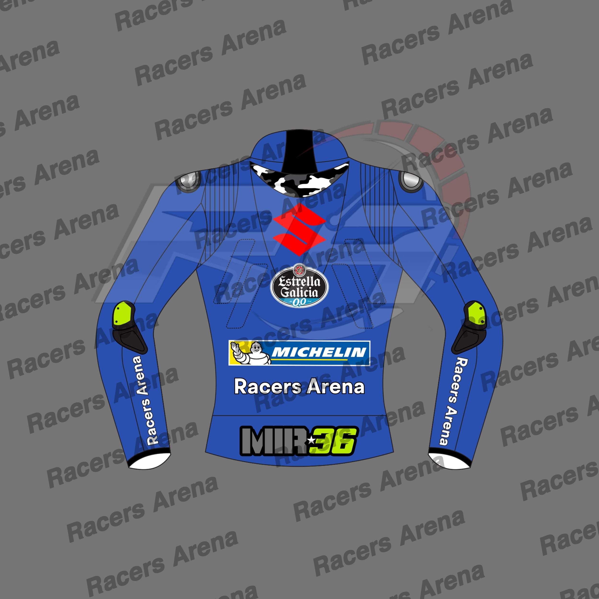 Joan Mir Team Suzuki MotoGP 2022 Motorbike Leather Race Jacket Back