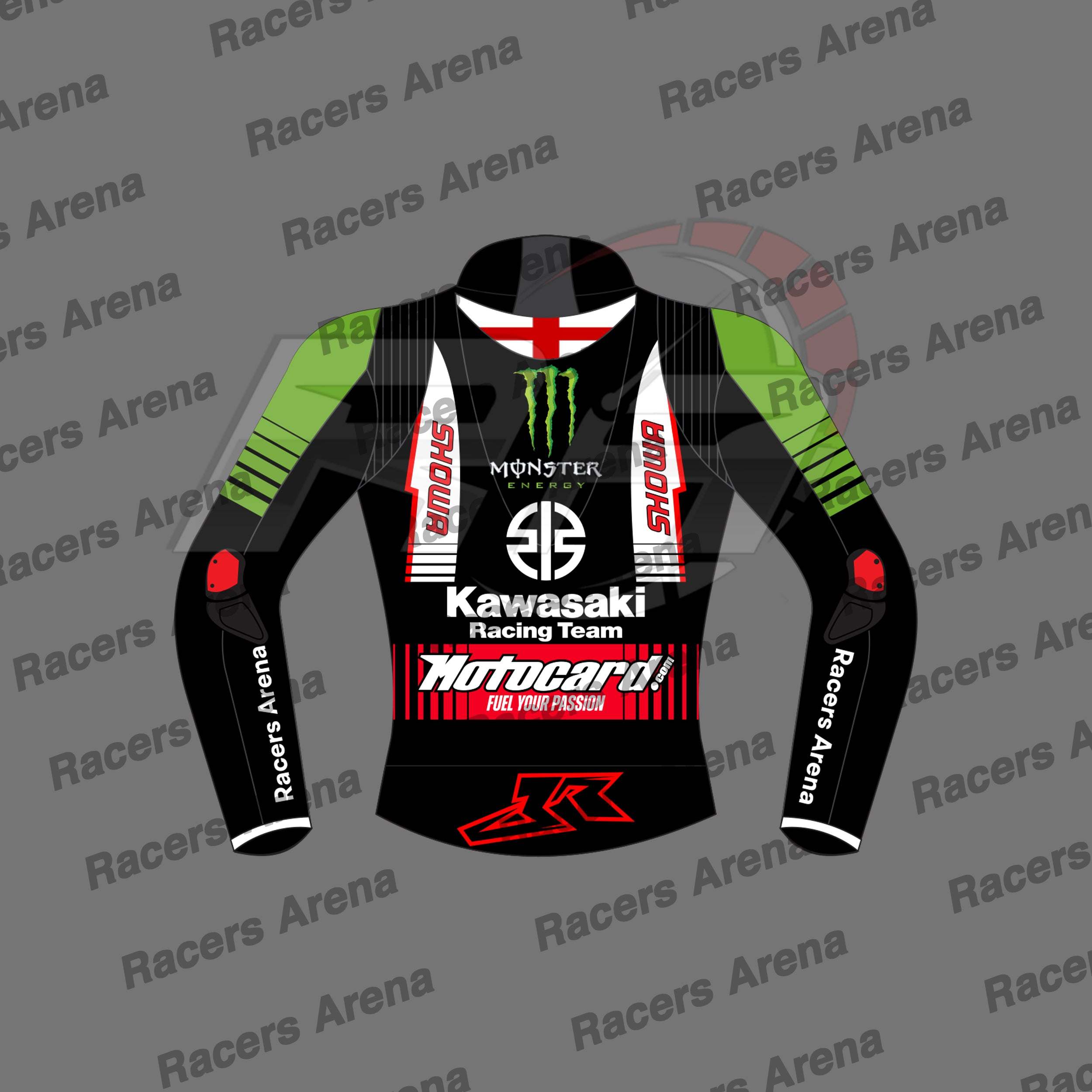 Jonathan Rea Team Kawasaki WSBK 2022 Motorcycle Leather Race Jacket Back