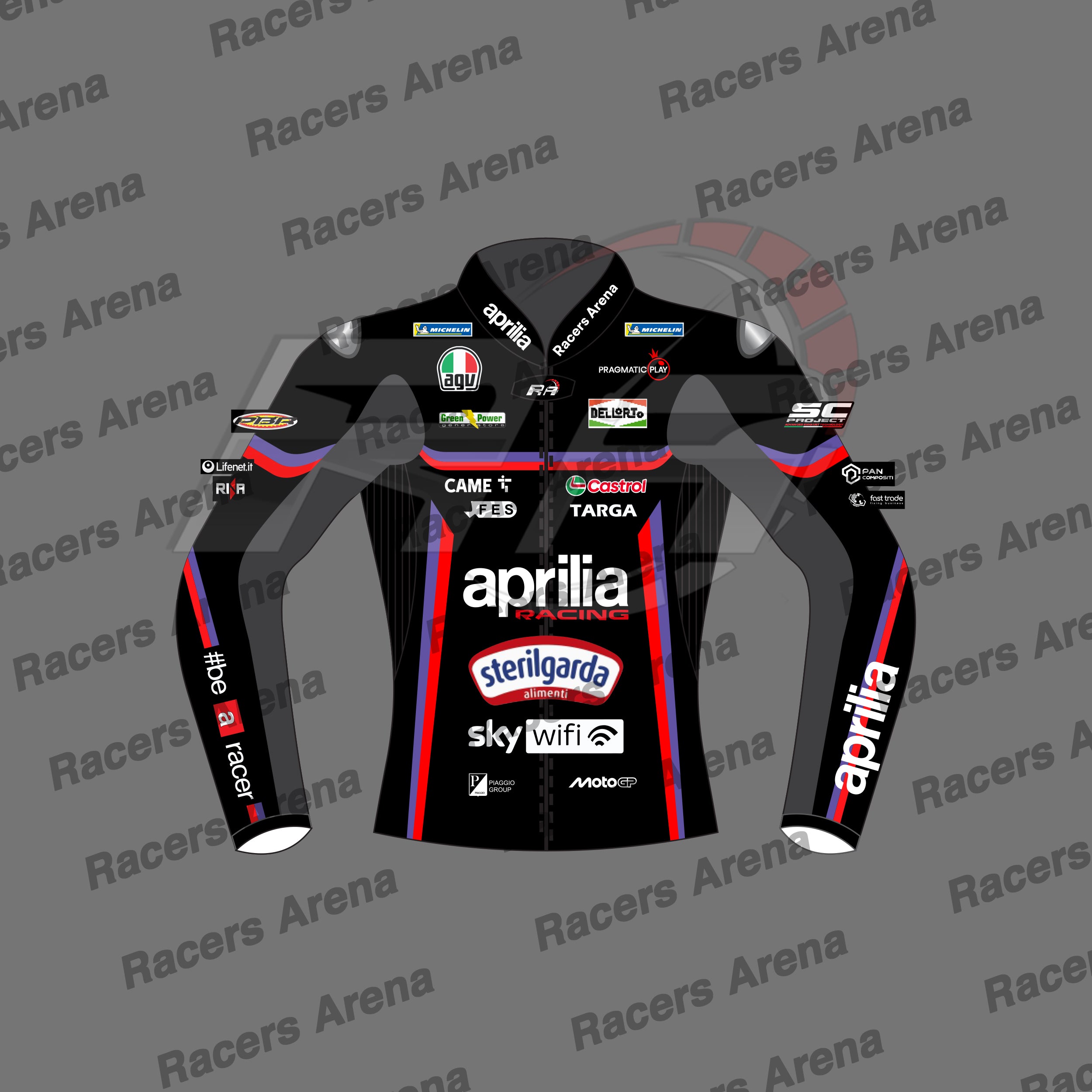 Jorge Martin Ducati MotoGp 2025 Motorcycle Leather Racing Jacket Front