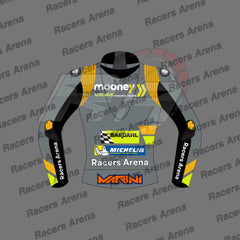 Luca Marini Mooney VR46 MotoGP 2022 Motorcycle Racing Leather Jacket Back