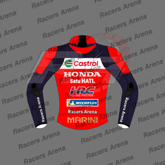 Luca Marini MotoGP 2025 Honda Motorcycle Leather Riding Jacket Back