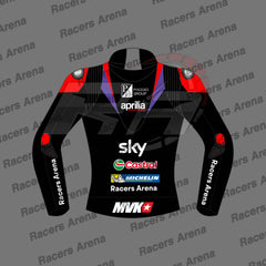 Maverick Vinales Aprilia 2024 MOTOGP Motorcycle Leather Race Jacket Back