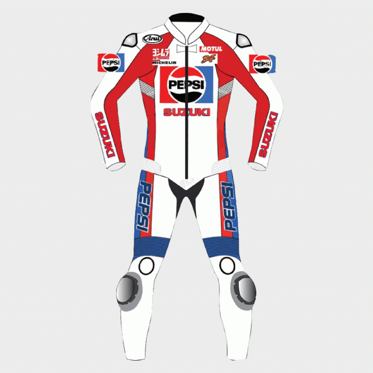 Kevin Schwantz Pepsi Suzuki Race Leather Suit Front